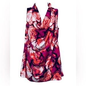 Worthington Floral Print Multicolored Sleeveless Blouse Size‎ Large